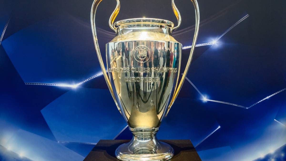 The Uefa Champions League football trophy