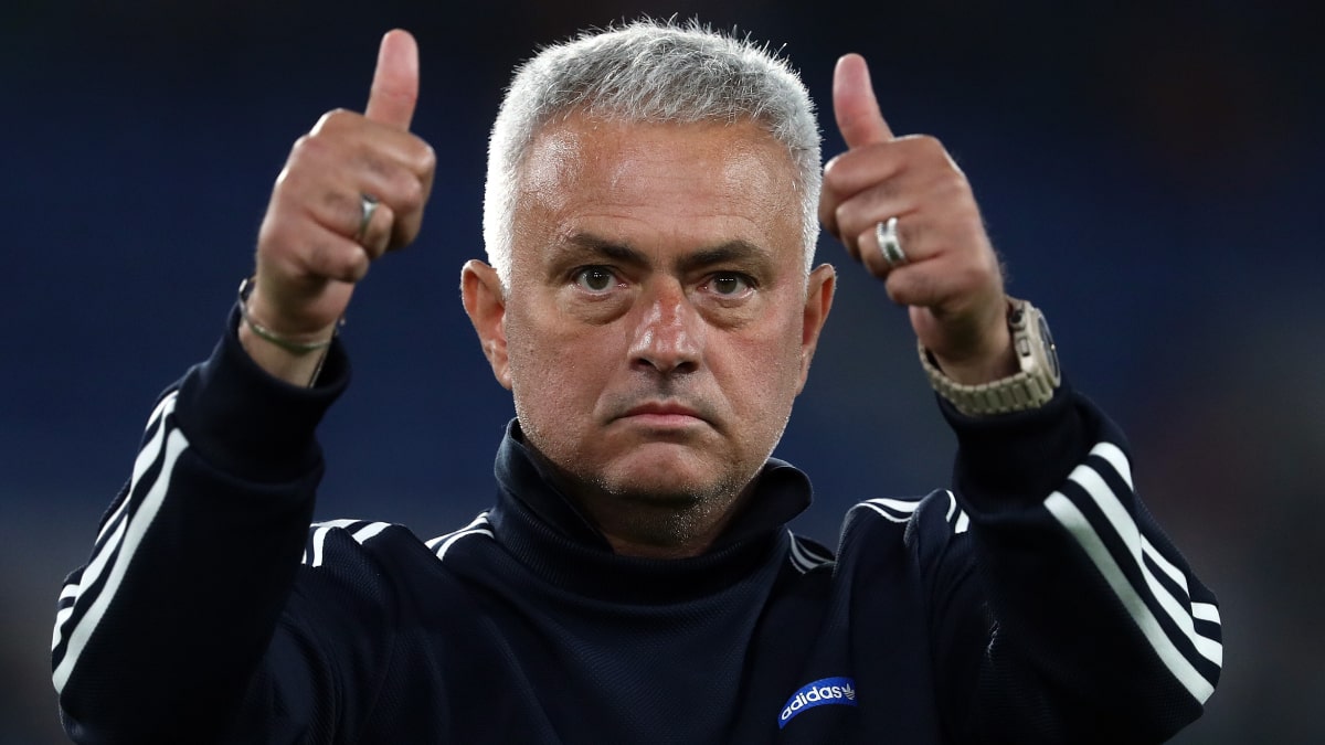 Manager Jose Mourinho at a football match