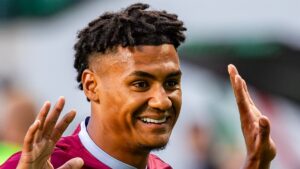 Ollie Watkins playing football for Aston Villa